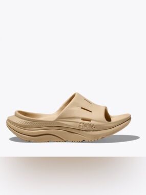 Hoka ORA Recovery Slide 3 Unisex Slip On Athletic Sandal Sand Light Tan W8 M 6